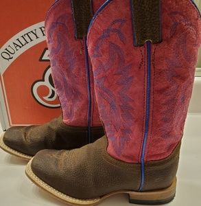Justin Boots Girls Kids Cowboy Pink Leather